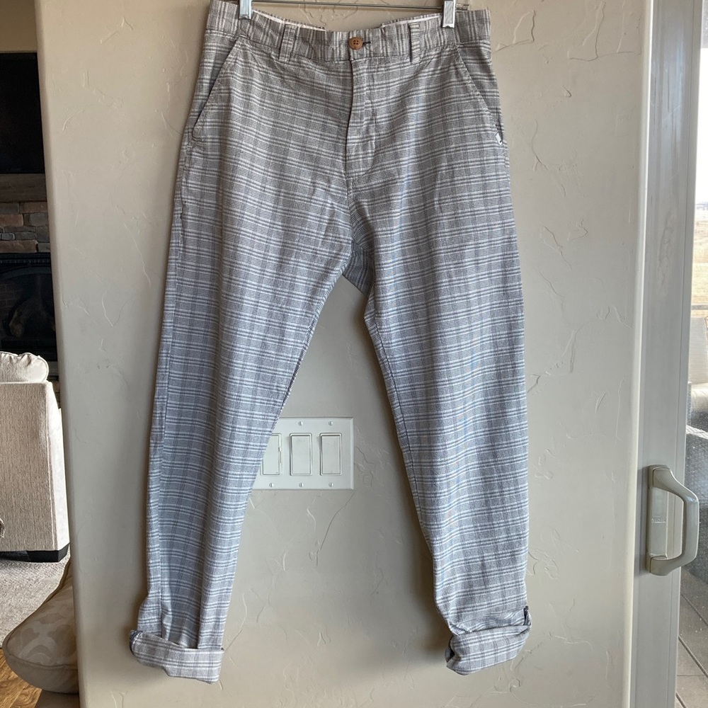 Quicksilver Sheringa Mix Chino Plaid Pants Tapered Fit Organic Cotton - Picture 14 of 14